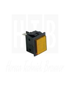 Signaallamp inbouwmaat 30x22mm 230V geel aansluiting vlaksteker 6,3mm, ARISTARCO 1271