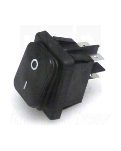Schakelaar zwart, 30X22MM, 0-I 250V 16A, 6.287.045.001