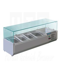 Polar opzetkoelvitrine 3 x GN 1/3 + 1 x GN 1/2, 1200mm