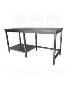 Bertrand RVS Werktafel met links half onderblad (L) 2000 X (D) 500 X (H)900mm, TTGX/2051