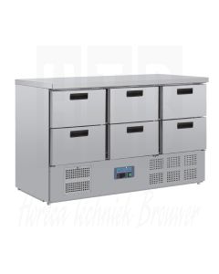 Polar G-serie koelwerkbank met 6 laden