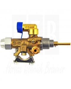 Gaskraan PEL type 21S gasingang pijpflens ø21mm bypass sproeier ø 0,35mm, 150127