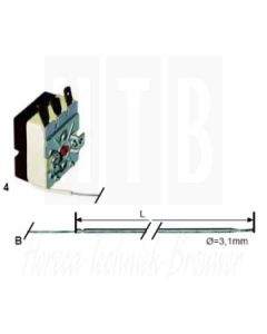 Thermostaat 125°C (V-T) 1-polig voeler 140/Ø3mm. capilair 830mm. 55.13322.020