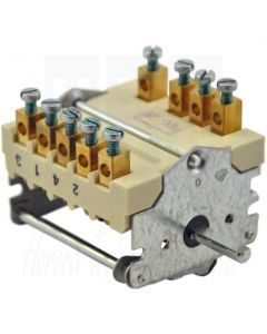 EGO 5-Standenschakelaar (0-1-2-3-4) 3-polig + signaalcontact (schroef) 43.35232.000