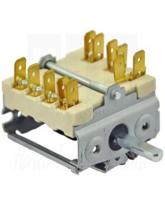 EGO 4-Standenschakelaar (0-1-2-3) 2-polig + signaalcontact, Steekaansluiting F6,3, 49.24215.520