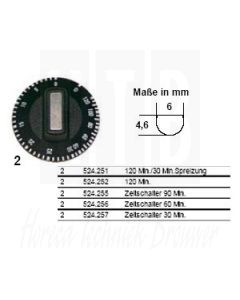 Knop voor tijdschakelaar 60min, 524256