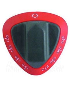 Knop thermostaat t.max. 270°C 100-270°C as ø 6x4,6mm afvlakking boven rood ANGELO PO 6300492