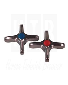 1 PAAR ZAMAC STERVORMIGE KNOPPEN - KOUD+WARM, K50-0111