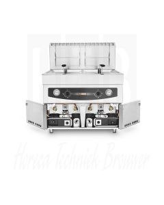 ELFRAMO DUBBELE COUNTER-TOP FRITEUSE OP PROPAANGAS 17+17 LITER, GTS17+17
