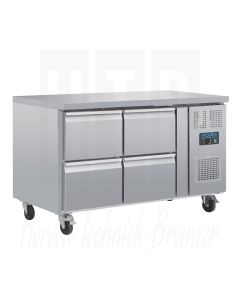 Polar U-serie geventileerde gekoelde GN werkbank met 4 laden