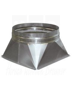 Aluminium verloop Ø 200, 400 x 400mm, 7222.0520